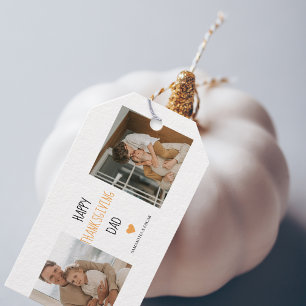 Étiquettes-cadeau Photo & Bon thanksgiving moderne Papa