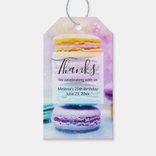 Étiquettes-cadeau Photo Colorful Delicious Macarons Merci