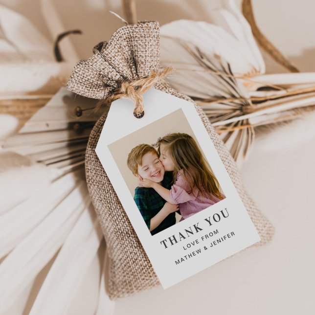 Étiquettes-cadeau Photo d'anniversaire conjointe (Créateur téléchargé)