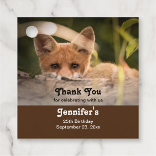 Étiquettes Cadeau Photo de Cute Little Orange Fox