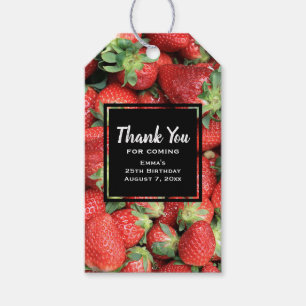 Étiquettes-cadeau Photo de Merci Red Juicy Strawberries
