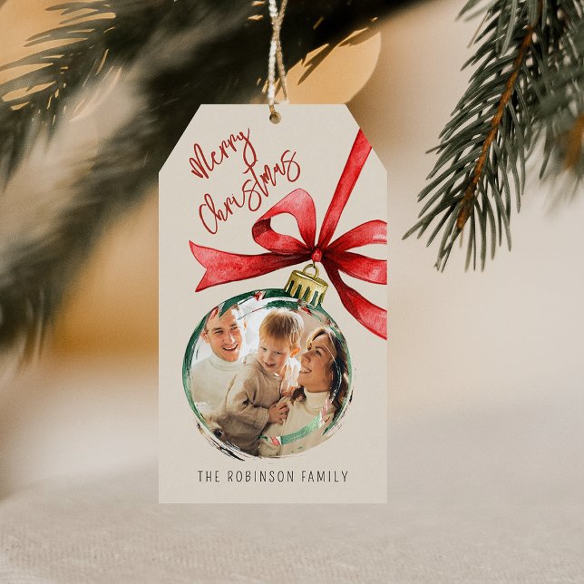 Étiquettes-cadeau Photo de Noël personnalisé  (Créateur téléchargé)