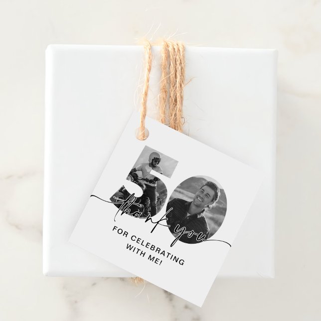 Étiquettes Cadeau Photo du 50e anniversaire (Créateur téléchargé)