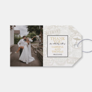 Étiquettes-cadeau Photo du Mariage de l'Allemagne noire