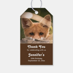 Étiquettes-cadeau Photo d'une mignonne petite Favorise Orange Fox