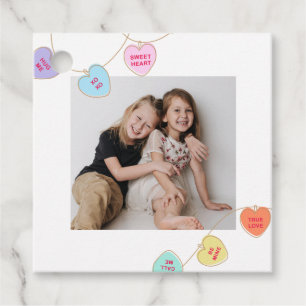 Étiquettes Cadeau Photo Heart Candy Saint Valentin