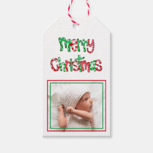 Étiquettes-cadeau Photo Joyeux Noël Mignonne Holiday