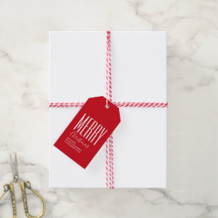 Étiquettes-cadeau Photo Joyeux Noël Rouge