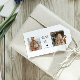 Étiquettes-cadeau Photo & Love You Dad Cadeau