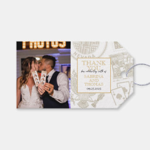 Étiquettes-cadeau Photo Mariage Gold Reno