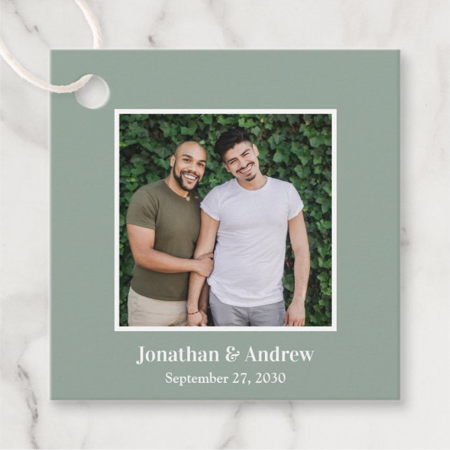 Étiquettes Cadeau Photo Mariage LGBTQ (Devant)