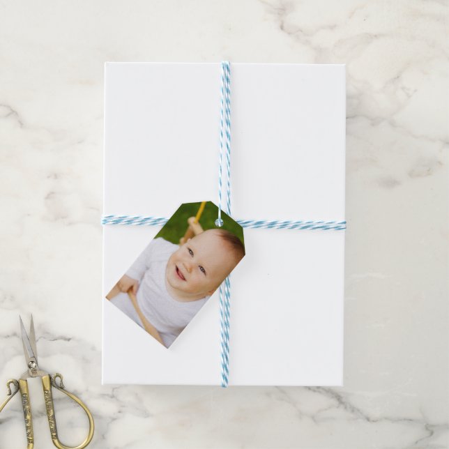 Étiquettes-cadeau Photo personnalisée (Avec de laficelle)