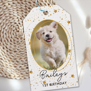 Étiquettes-cadeau Photo personnalisée Chien animal de compagnie Anni