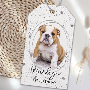 Étiquettes-cadeau Photo personnalisée Chien animal de compagnie Anni