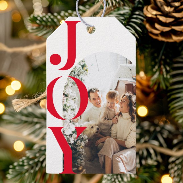 Étiquettes-cadeau Photo personnalisée & Joyeux vacances | Personnali (Créateur téléchargé)