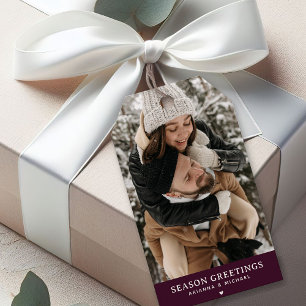 Étiquettes-cadeau Photo personnalisée Saison Salutation Noël