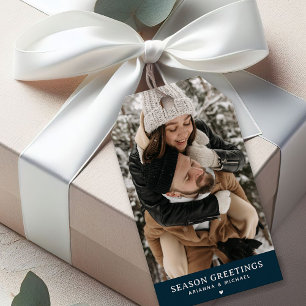Étiquettes-cadeau Photo personnalisée Saison Salutation Noël
