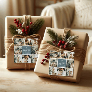 Étiquettes Cadeau Photos Multi Holiday   Merry Christmas  