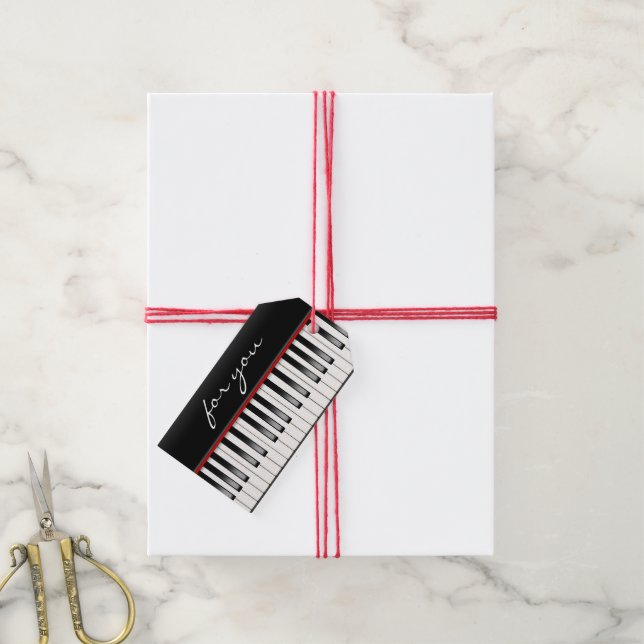 Étiquettes-cadeau Piano Keyboard  (Avec de la ficelle)