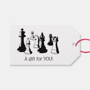 Étiquettes-cadeau Pièces de jeu d'échecs Art vintage #2