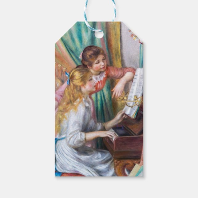 Étiquettes-cadeau Pierre Auguste Renoir - Jeunes filles au piano (Devant)