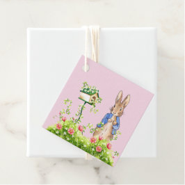 Étiquettes Cadeau Pierre le lapin dans son jardin