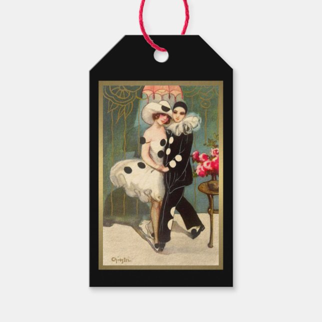 Étiquettes-cadeau Pierrot et Columbine Dancing (Devant)