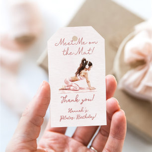 Étiquettes-cadeau Pilates roses modernes Princesse Anniversaire