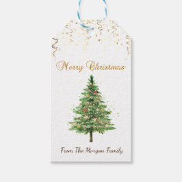 Étiquettes-cadeau Pin de Noël Chic, Confetti