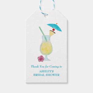Étiquettes-cadeau Piña Colada Fête des mariées de Mariage tropical