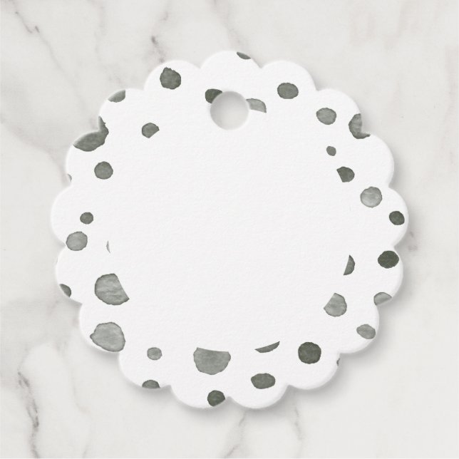 Étiquettes Cadeau Pine Confetti Aquarelle Points Favoriser les étiqu (Devant)