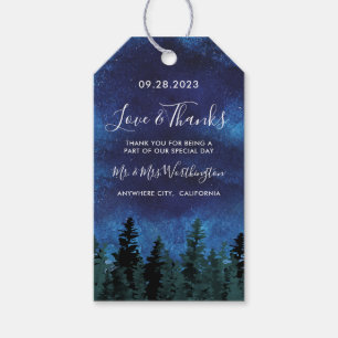 Étiquettes-cadeau Pine Trees Aquarelle Mariage rustique Favoriser le