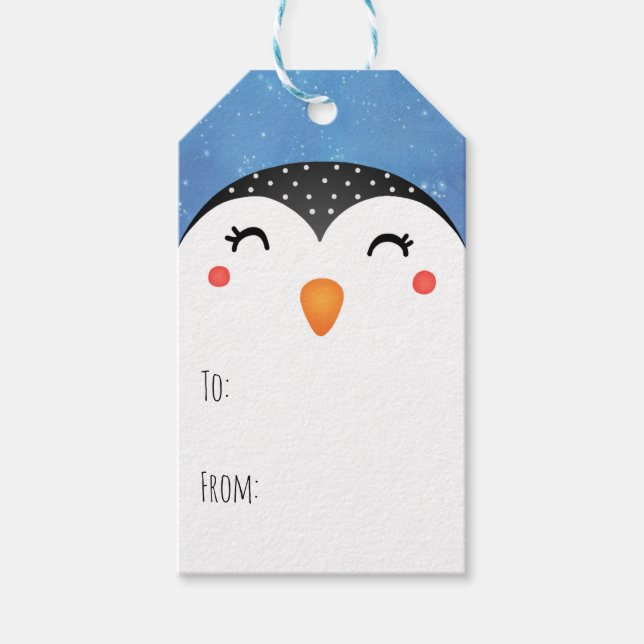 Étiquettes-cadeau Pingouin (Devant)