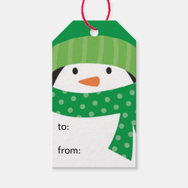 Étiquettes-cadeau Pingouin - De (Devant)