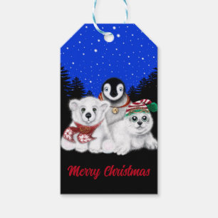 Étiquettes-cadeau Pingouin de Noël bébé phoque de l'ours polaire