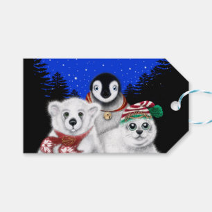 Étiquettes-cadeau Pingouin de Noël bébé phoque de l'ours polaire