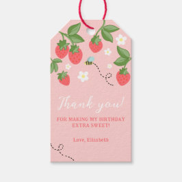Étiquettes-cadeau Pink Berry Sweet Strawberry Birthday Favor 
