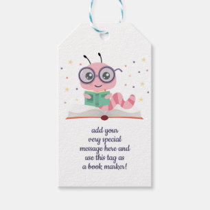 Étiquettes-cadeau Pink Bookworm Signet