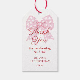Étiquettes-cadeau Pink Bow amour fille fête d'anniversaire