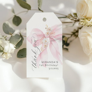 Étiquettes-cadeau Pink Bow mignonne fille fête d'anniversaire