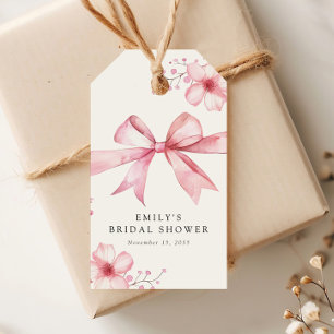 Étiquettes-cadeau Pink Bow nouer la Fête des mariées de noeud