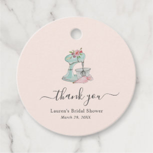 Étiquettes Cadeau Pink Cake mixer Fête des mariées Merci Tags cadeau