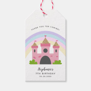 Étiquettes-cadeau Pink Castle Royal Princess Anniversaire