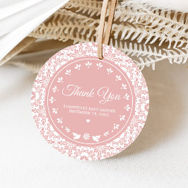 Étiquettes Cadeau Pink Cielito Lindo Papel Picado Baby Shower