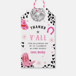 Étiquettes-cadeau Pink Disco Premier Rodéo Western Girl Premier Anni