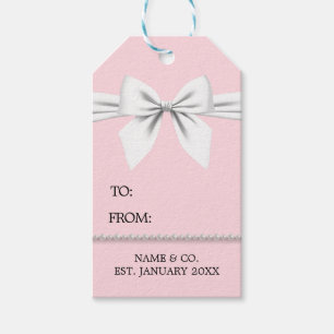 Étiquettes-cadeau Pink Elegant Glam Tiffany Event Merci Hostess