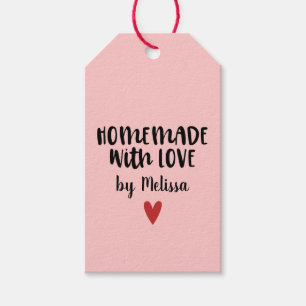 Étiquettes-cadeau Pink fait maison avec amour Tags cadeaux