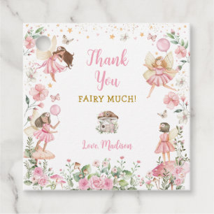 Étiquettes Cadeau Pink Gold Fairy Princess Tea Party Favoriser les é