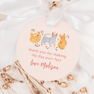 Étiquettes Cadeau Pink Kitty Chat Purr-fect fête d'anniversaire