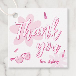 Étiquettes Cadeau Pink Malibu Venez sur Besties Anniversaire Merci